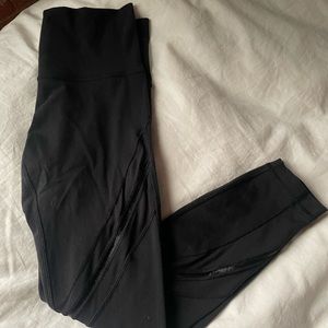 lululemon black mesh leggings full length size 6